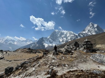 Everest Region with Mountains in background